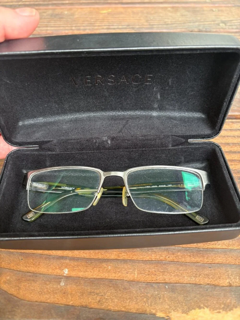 Versace VE1184 1319 Semi-Rimless Eyeglasses Frames w/Original Case Made in Italy